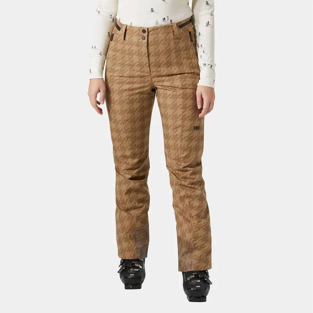 NEW HELLY HANSEN women's st. mortiz insulated 2.0 pant in warm tan